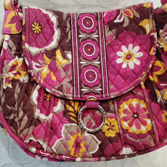 Vera Bradley Pink, Brown And Burgundy Floral Quilted Crossbody - Picture 3 of 5